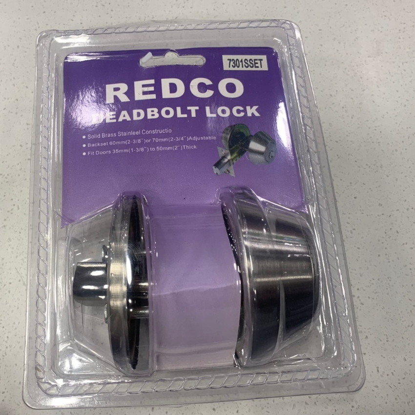 REDCO 沙鋼色單膽大門附加鎖